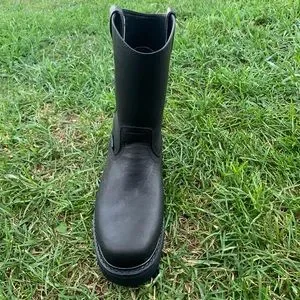 Men’s work boots very light weight black pull on Leather Work Boots Light Weight Pull On Black - oil slip  main image 2